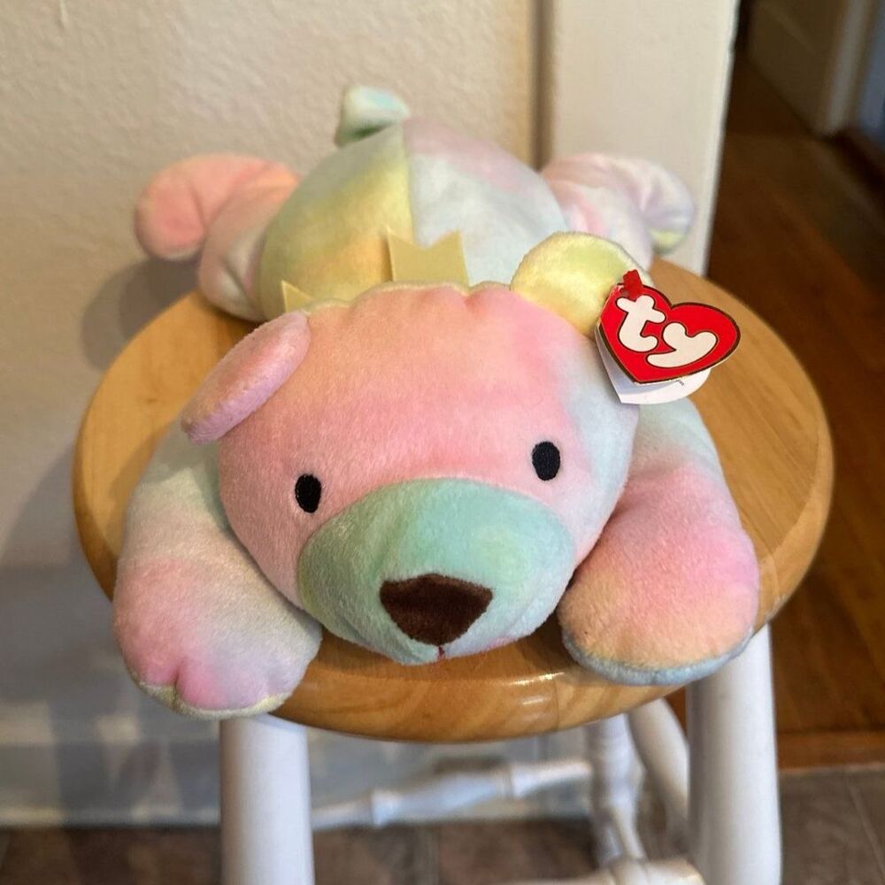 1998 Ty Pillow Pals "Sherbet" Tie-Dyed Bear Plushy